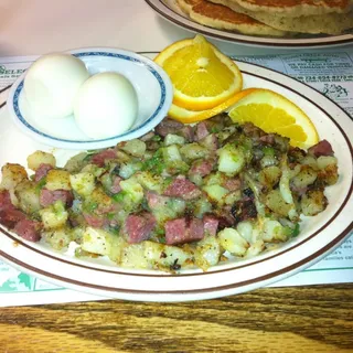 Homemade Corned Beef Hash and Eggs