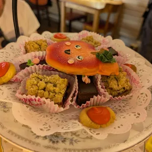 Brownie, berry crumble bar, cookies