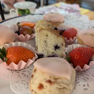 Biscuits and lemon blueberry pound cake