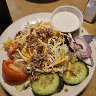 BYB salad with ranch