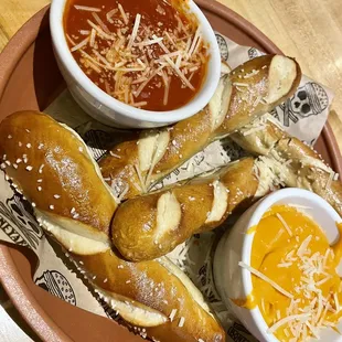Bread Bones and Marinara Dip ...added the cheese dip