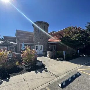 Outside the restaurant