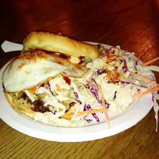 Pulled Over Sandwich and slaw