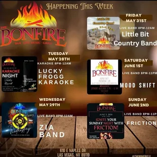 This weeks events you can find on the website