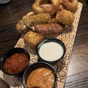 Sampler. I love the bacon wrapped jalapeños!