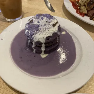 mini ube pancakes