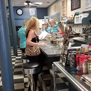 a woman at the counter
