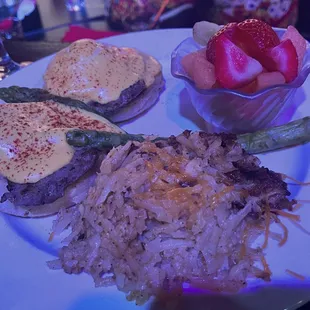 Steak eggs Benedict. Meh