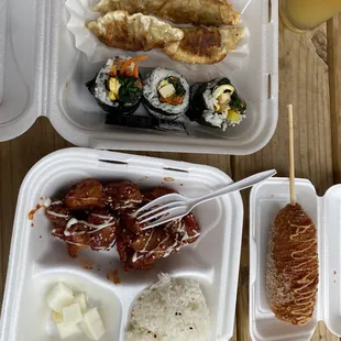 a variety of food items
