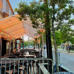 the outdoor seating area