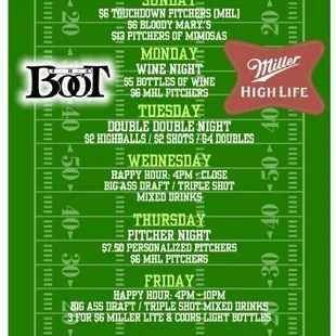 Fall 2018 Weekly Specials