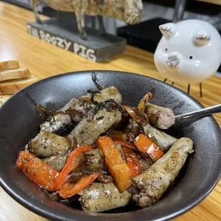a bowl of food on a table