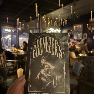 a person holding up a book