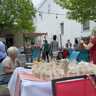 a table full of bottles of wine