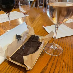 Chocolate from their selection of about 7 to pair with the wine