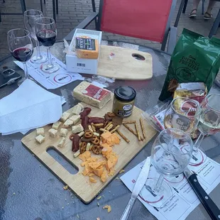 Wine flights and build your own charcuterie board