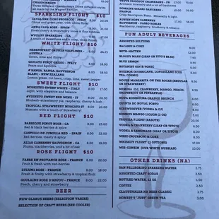 Menu at The Bottle Stop, Lake Geneva