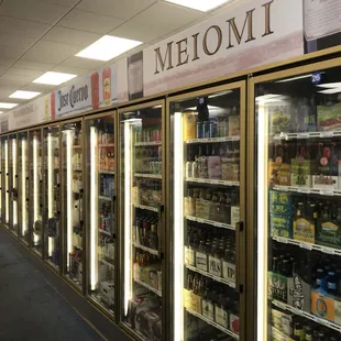 a row of bottles of alcohol