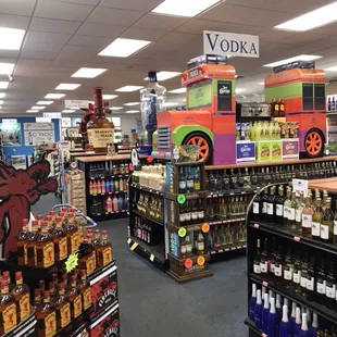 a variety of liquors