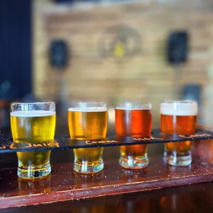 a flight of beers
