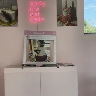 a cake on display