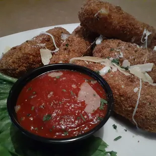 Handmade cheese sticks.