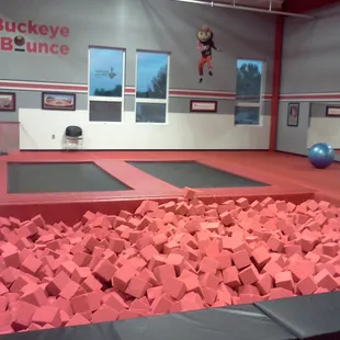 Buckeye Bounce foam pit .  This is meant to be used as a tumbling pit .