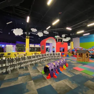 Play area includes 4 bouncy castles and a jungle gym along with interactive toys for children