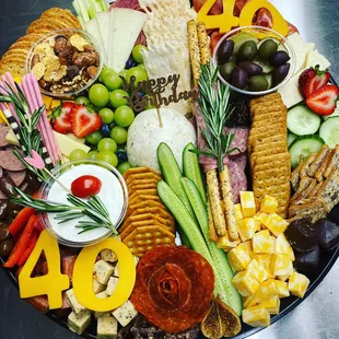 Milestone birthday charcuterie board