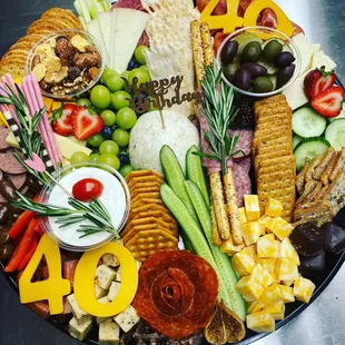 Milestone birthday charcuterie board