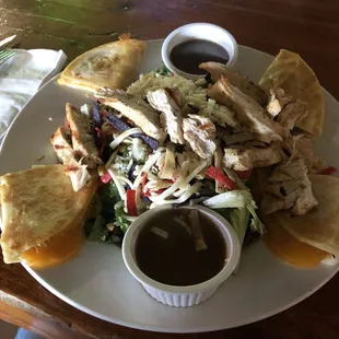 Chicken quesadilla salad - great choice, huge portion, though chicken was meh.