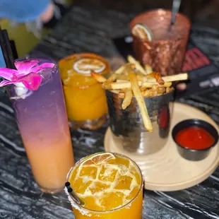 a variety of cocktails