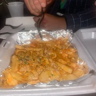 And the crawfish fries with crawfish sauce