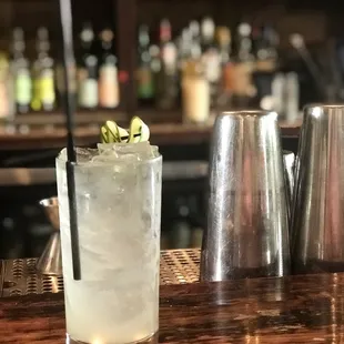 Cucumber gin and ginger beer