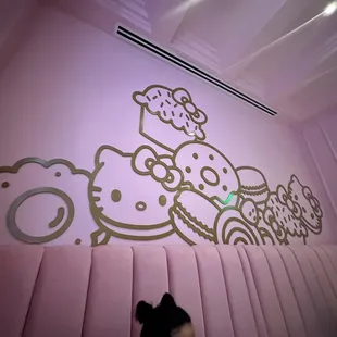 hello kitty and friends on the wall
