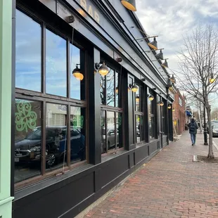 the front of the building