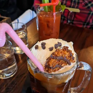 Samoa coffee and bloody Mary.