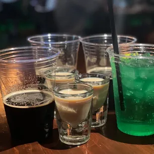 Irish car bombs and green club soda for St. Patty's