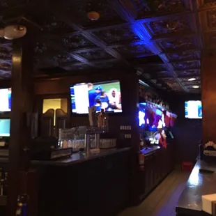 Looking at the bar.