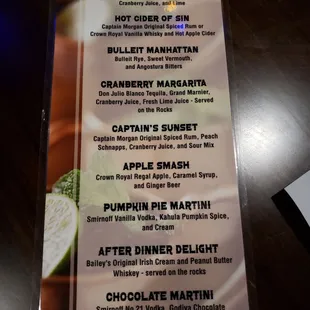 Drink specials.