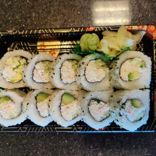 a plate of sushi