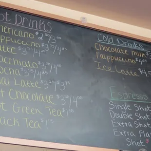 Menu. Lots of variety.