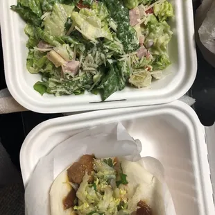 Chop chop salad &amp; pork belly bao