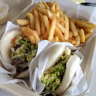 Pork Bao x2 and Fries