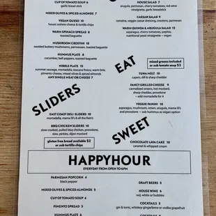 Menu as of 4/3/2021