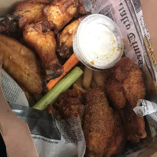 Honey Heat &amp; Sriracha Lemon Pepper Wings.