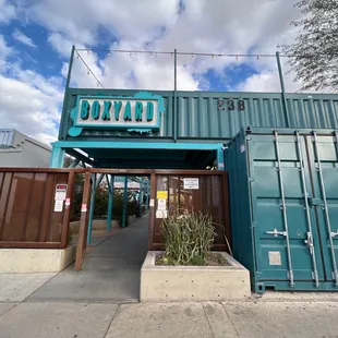 the entrance to the restaurant