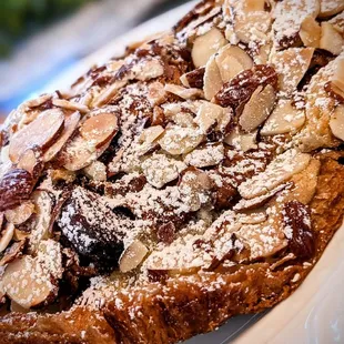 Flaky almond croissant