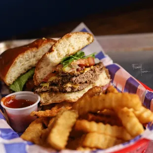  burger and fries