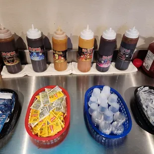 This is all of their sauces that they have.